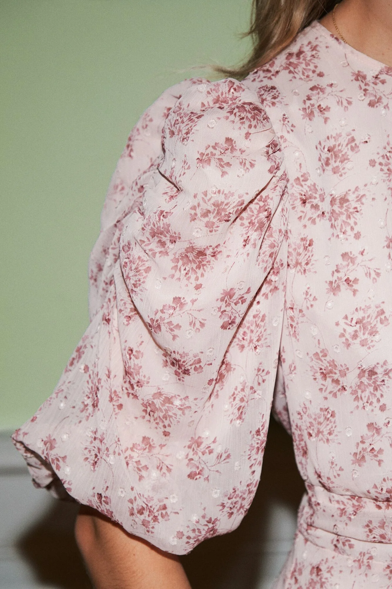 Kikka Chiffon Flower kjole - rosa - Image 7