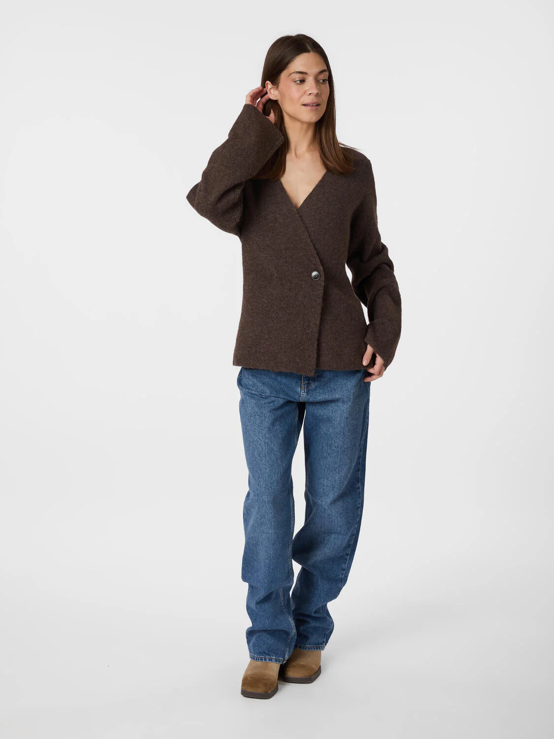 Marie Louise cardigan - Brown Melange - Image 3