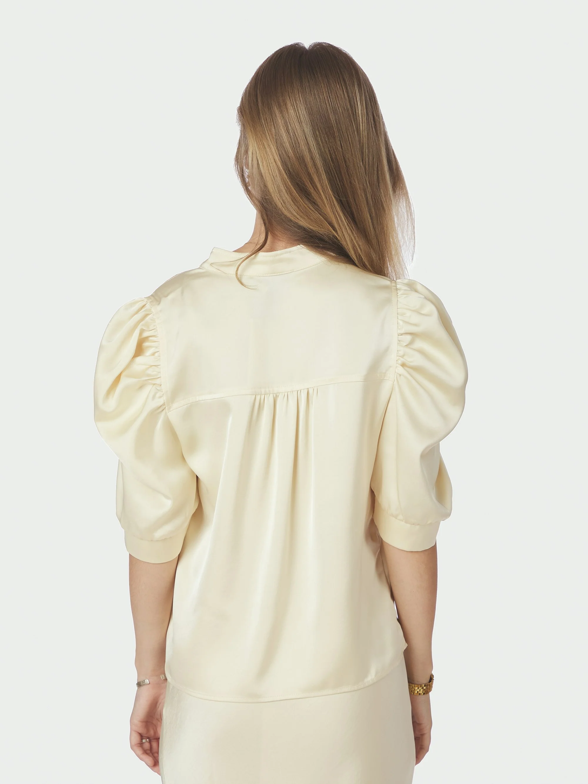 Roella Heavy Sateen bluse - lysegul - Image 5