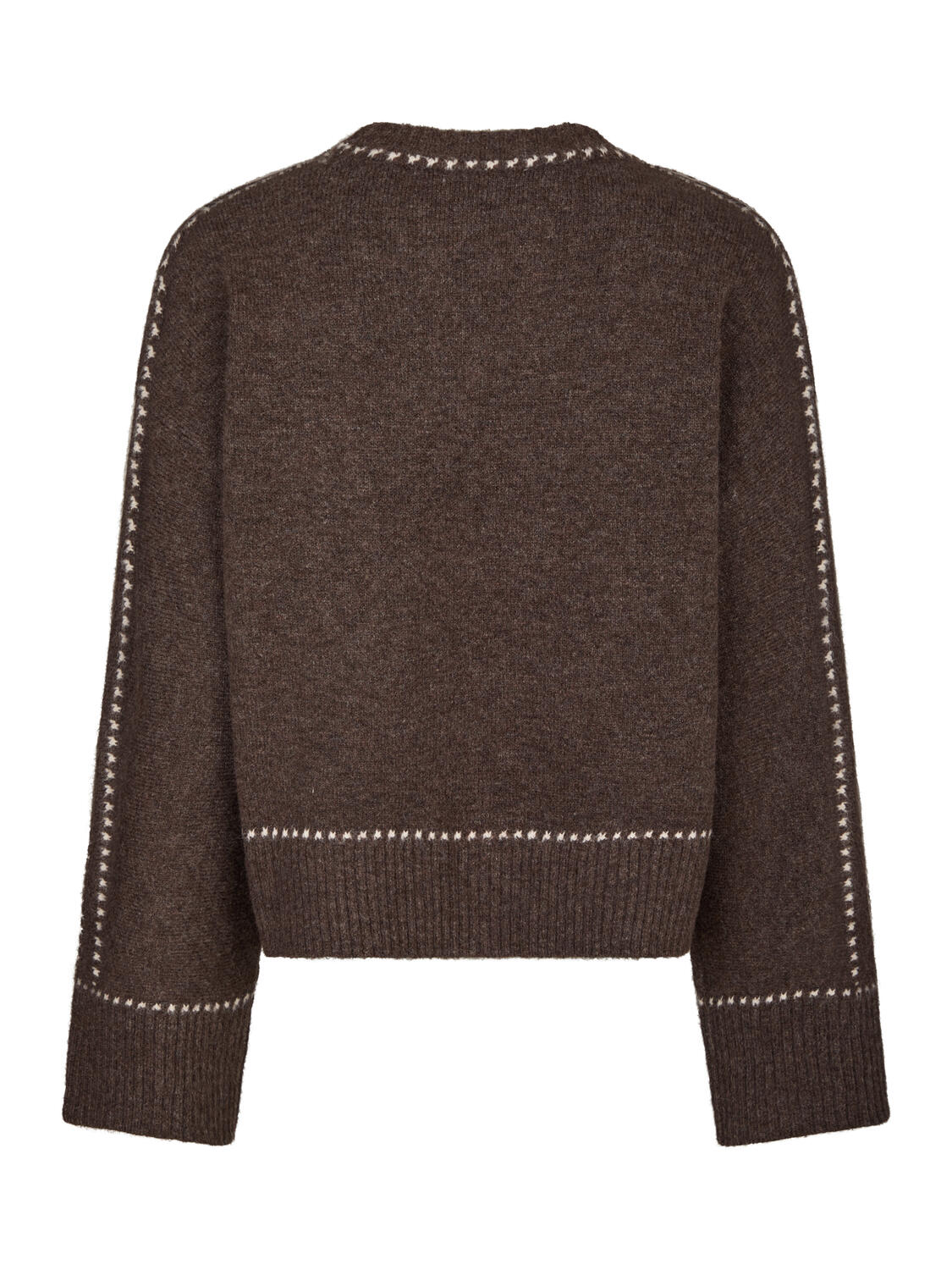 Roeme Stitch striktrøje - Brown Melange - Image 5