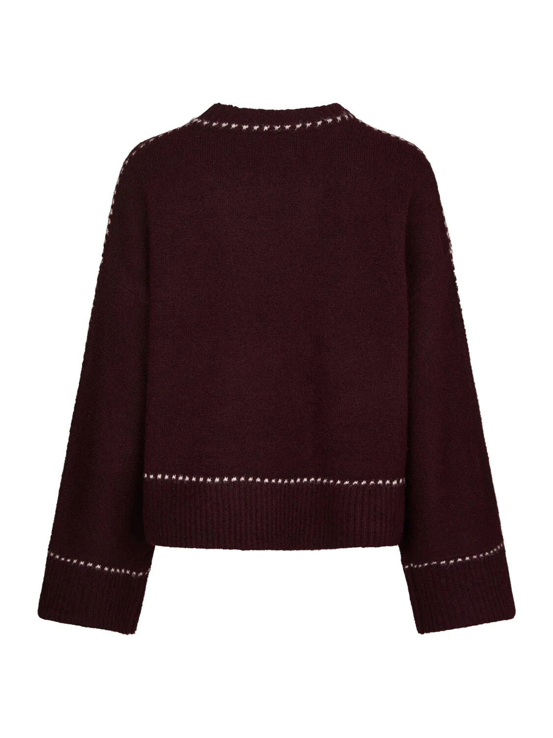 Roeme Stitch striktrøje - Wine - Image 5