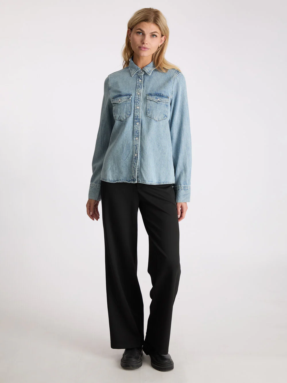 Roger Denim skjorte - Smoke Blue - Image 5