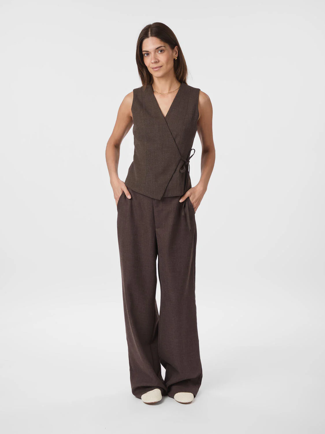 Samara Melange vest - Brown Melange - Image 5