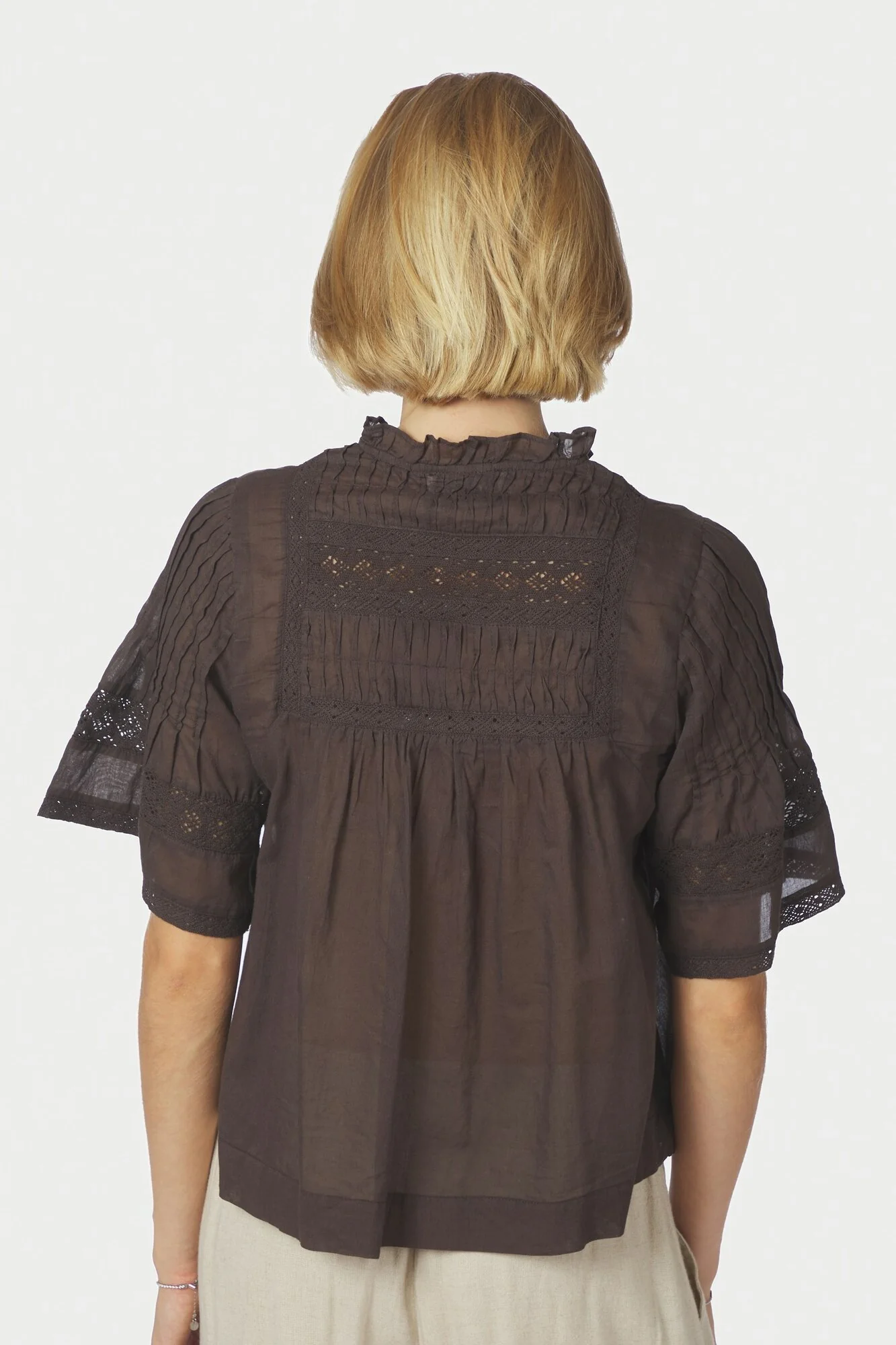 Siama S Voile top - mørkebrun - Image 3