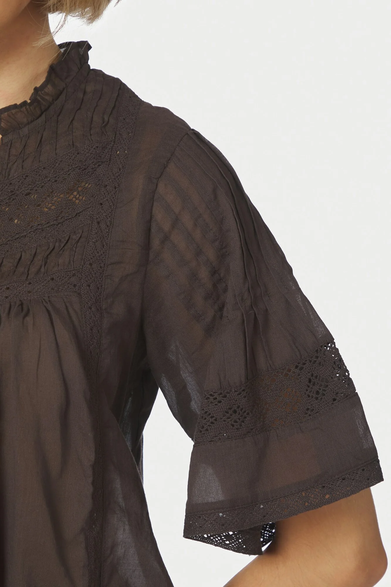 Siama S Voile top - mørkebrun - Image 6