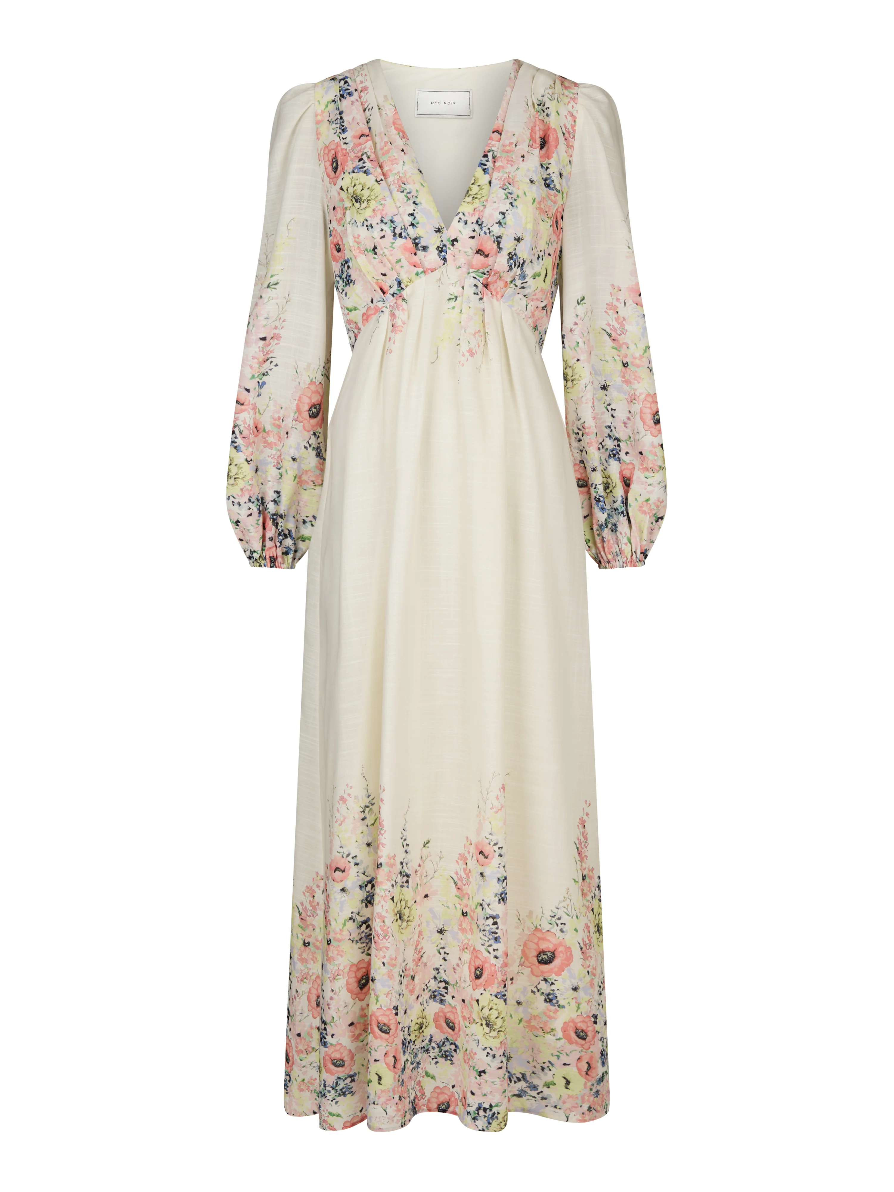 Silfi Flower Print kjole - Creme - Image 2