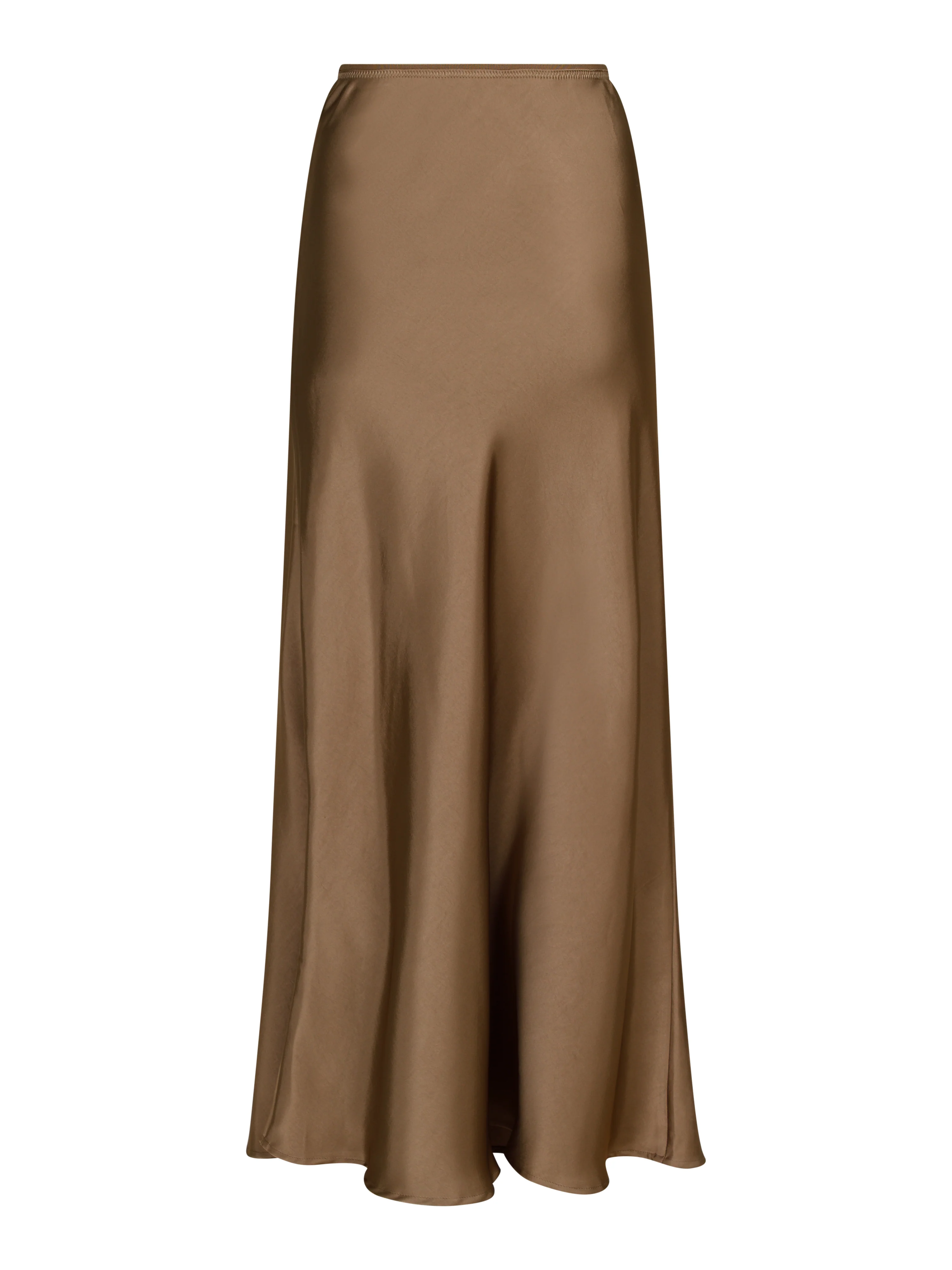 Vicky Heavy satinnederdel  - Dark taupe - Image 4