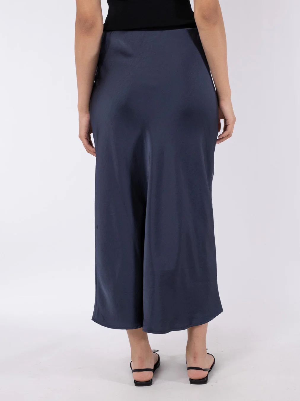 Vicky Heavy satinnederdel  - Midnight blue - Image 3