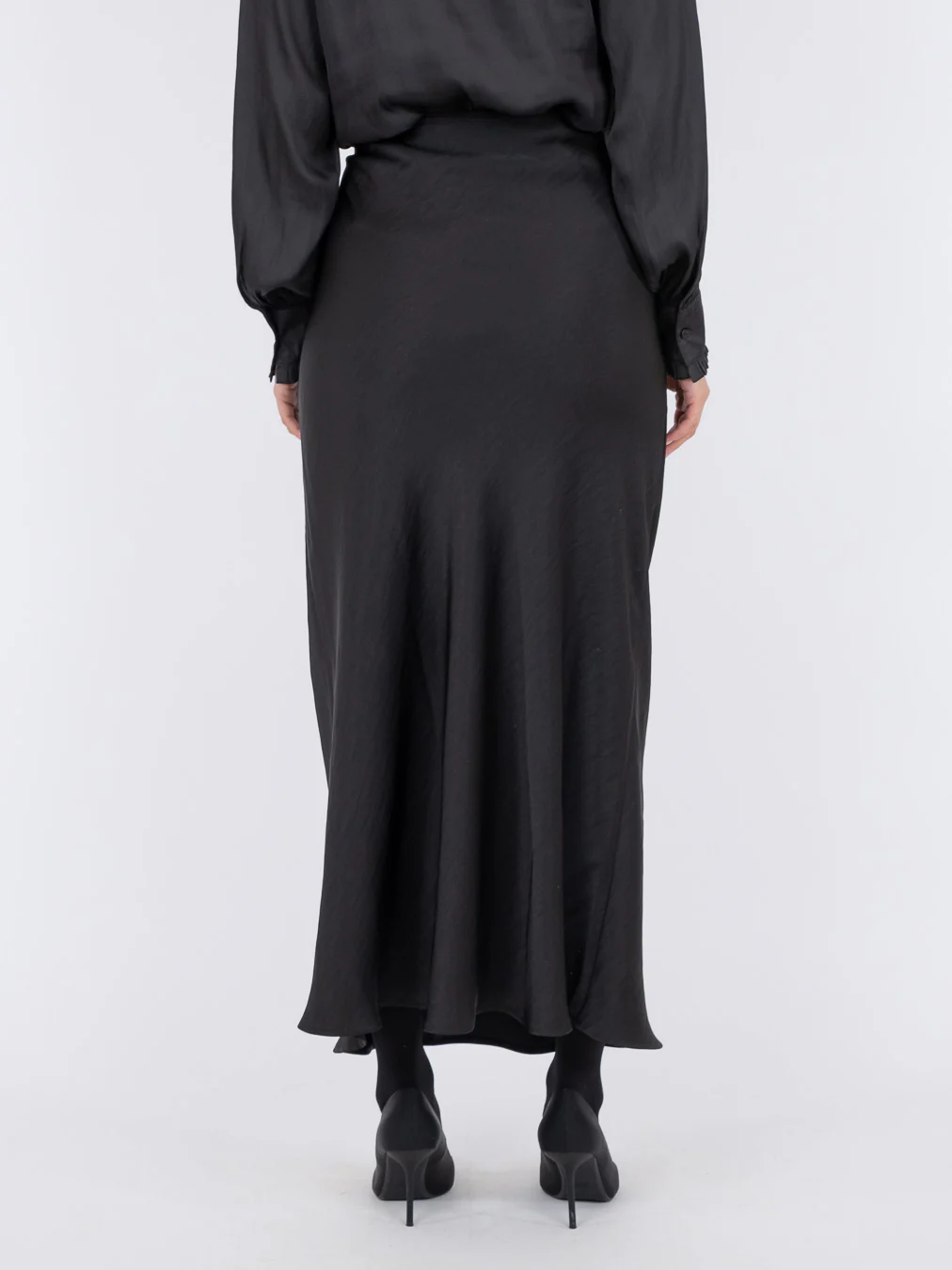 Vicky Heavy satinnederdel - sort - Image 4