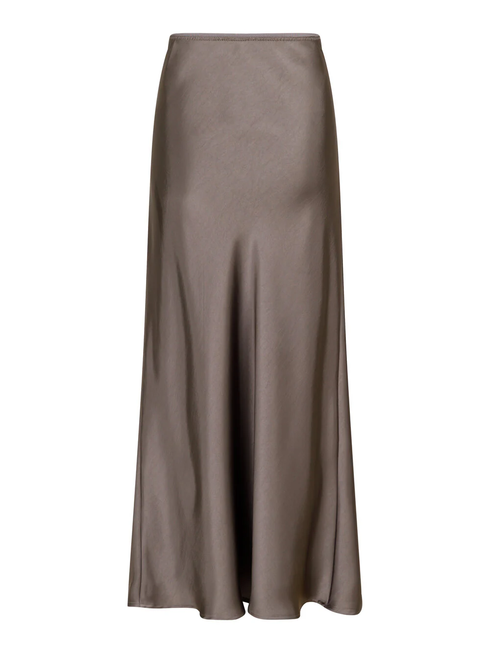 Vicky Heavy satinnederdel  - Warm Grey - Image 6