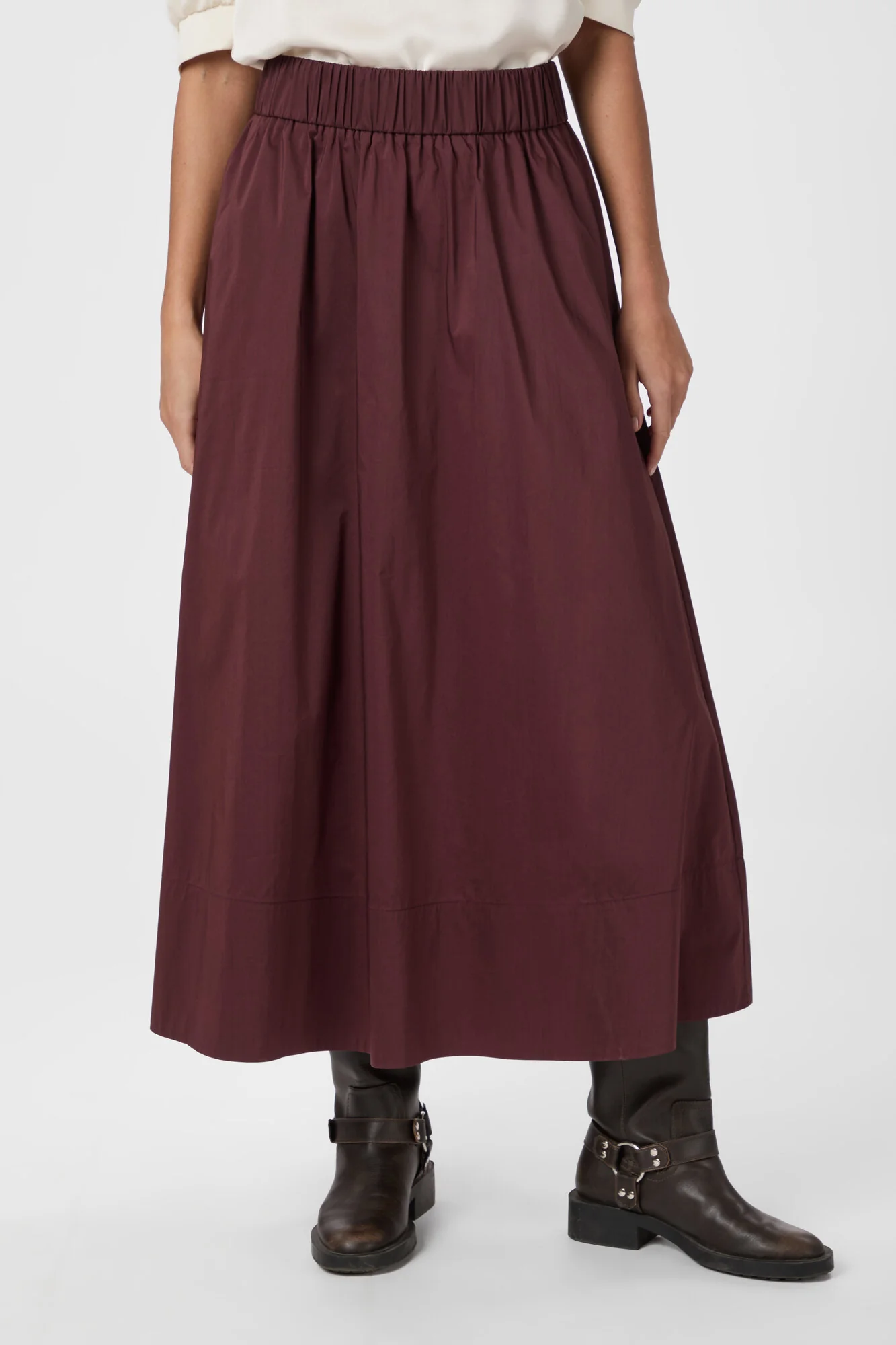 Yara Poplin nederdel - Burgundy - Image 5
