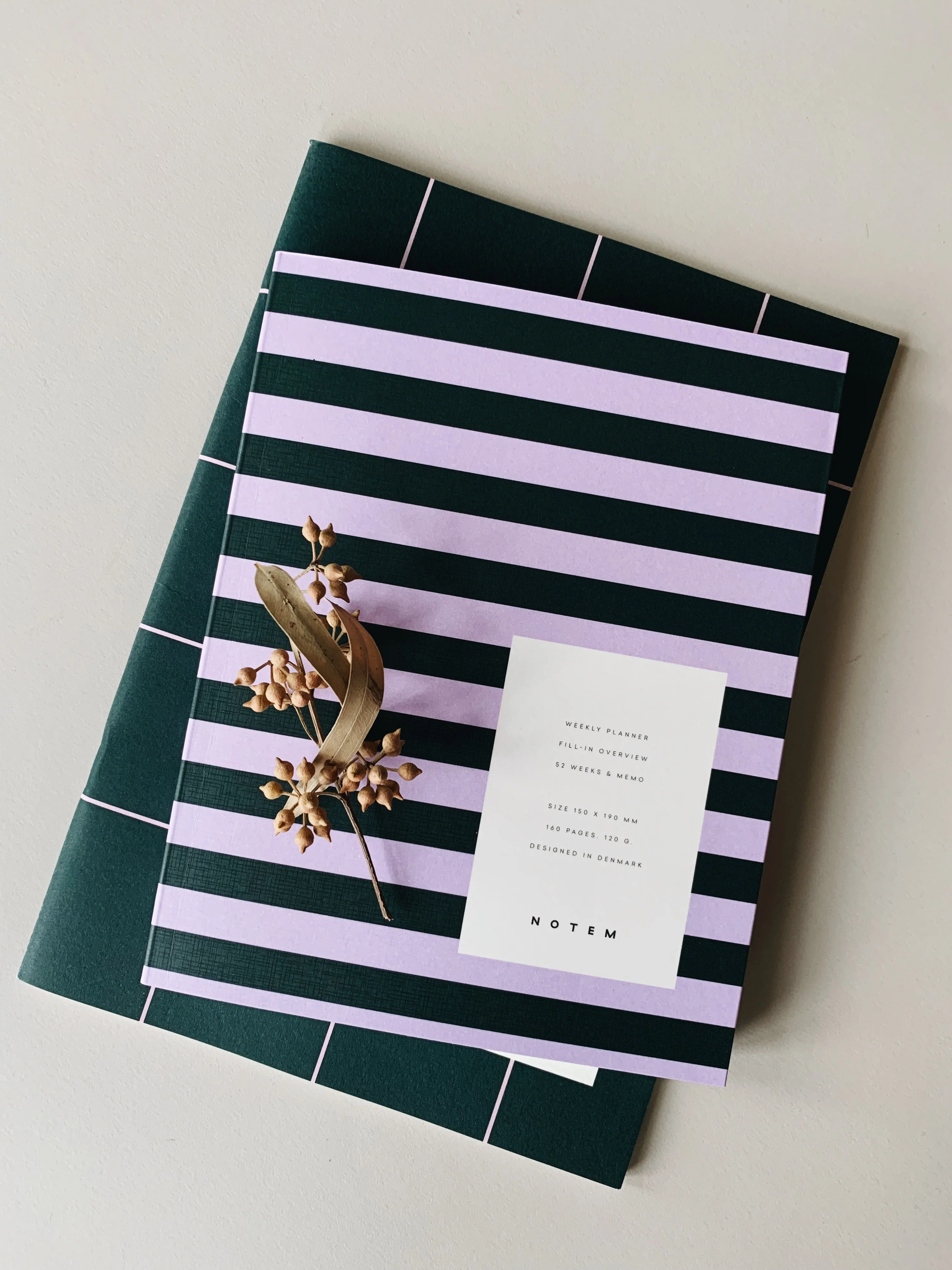 UMA Flat Lay Weekly Planner bog, medium - Green & Rose - Image 4