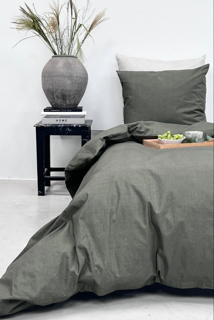 Percale sengetøj - Oliven - Image 2