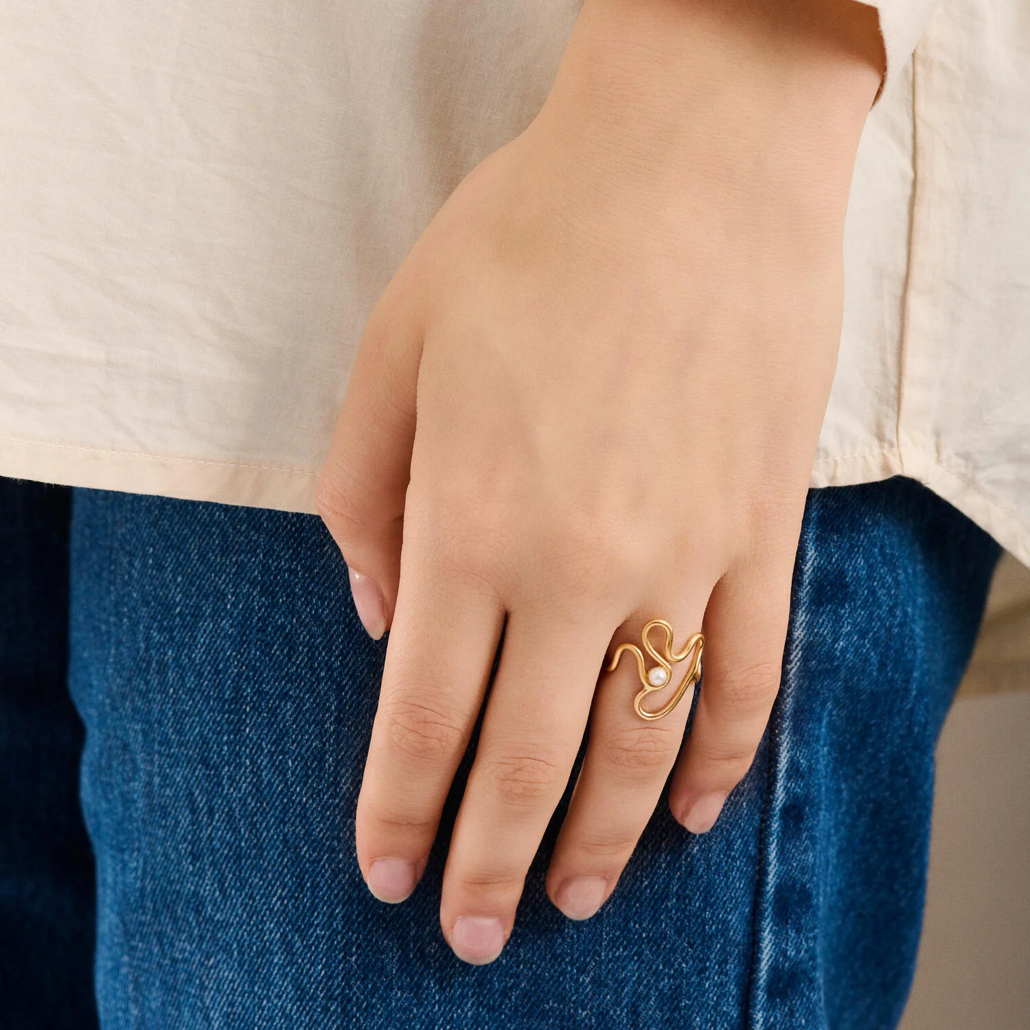 Bay Pearl ring - forgyldt - Image 2