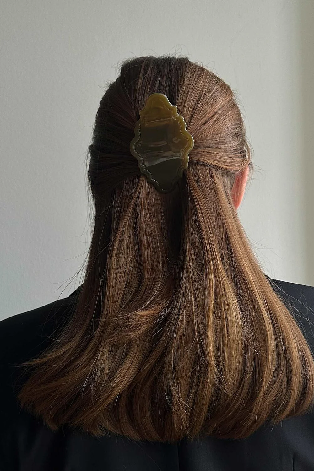 Jasmin Flat hårklemme - Dark Olive - Image 2