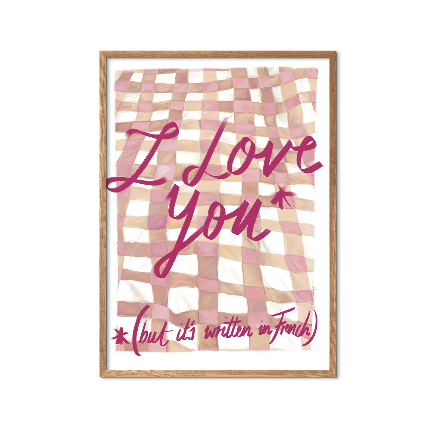 I Love You in French, Pink - 30 x 40 cm - Image 3