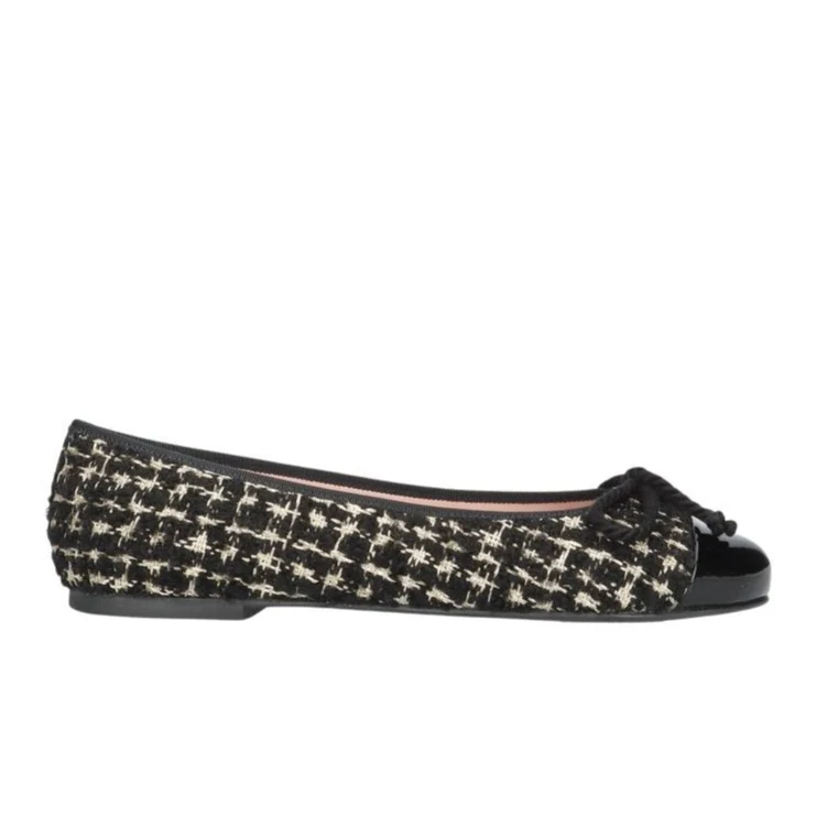 Rosario boucle ballerina - sort/creme