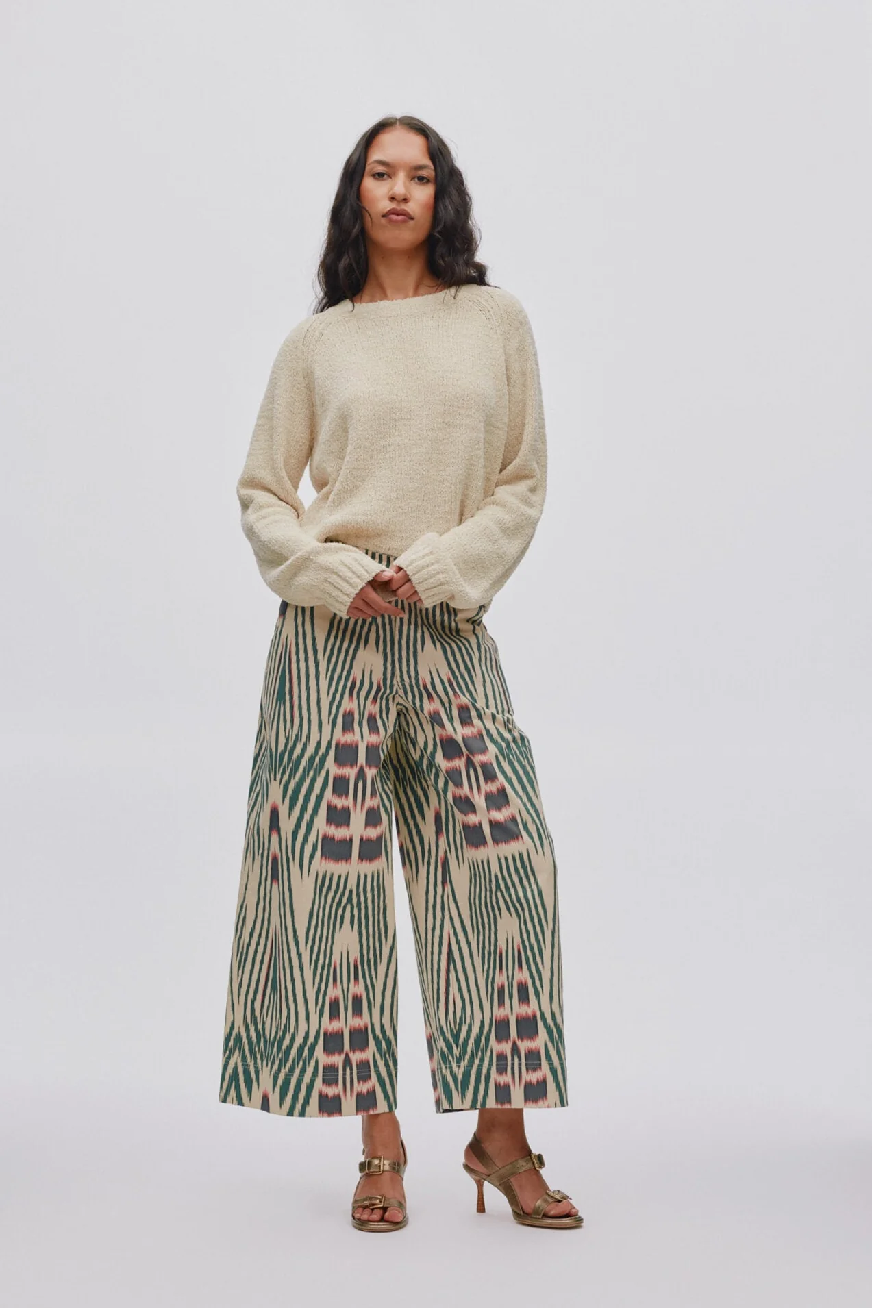 Amari Ikat Combat Crop bukser - Forrest Pink Sand