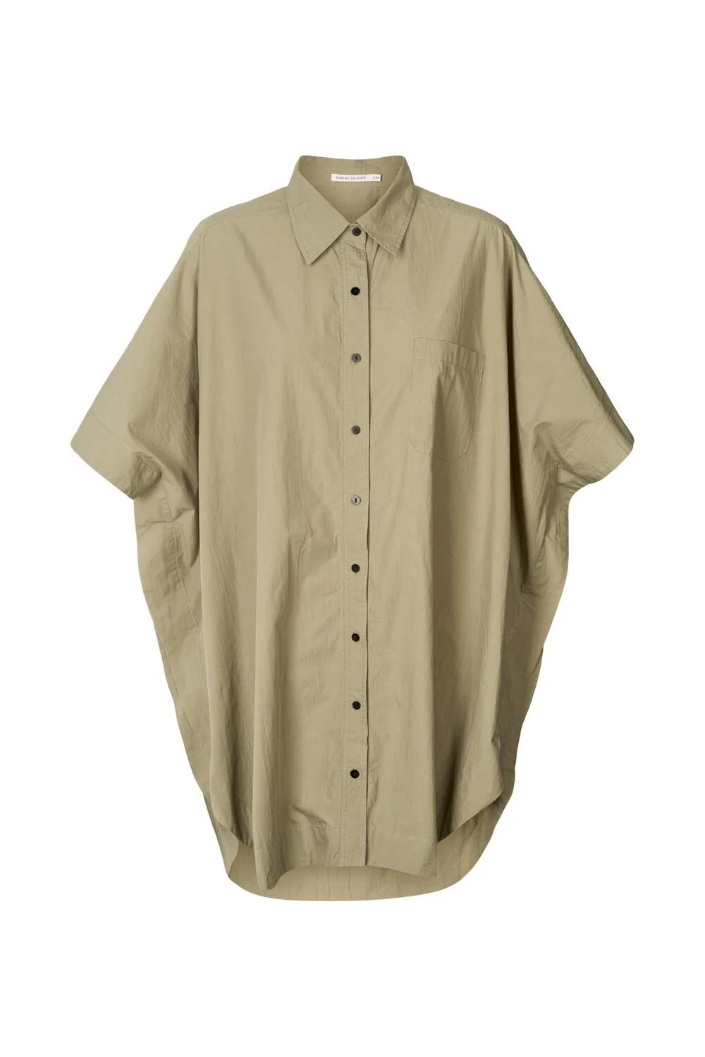 Berta Poplin Curved Hem skjortekjole - Vertiver - Image 2