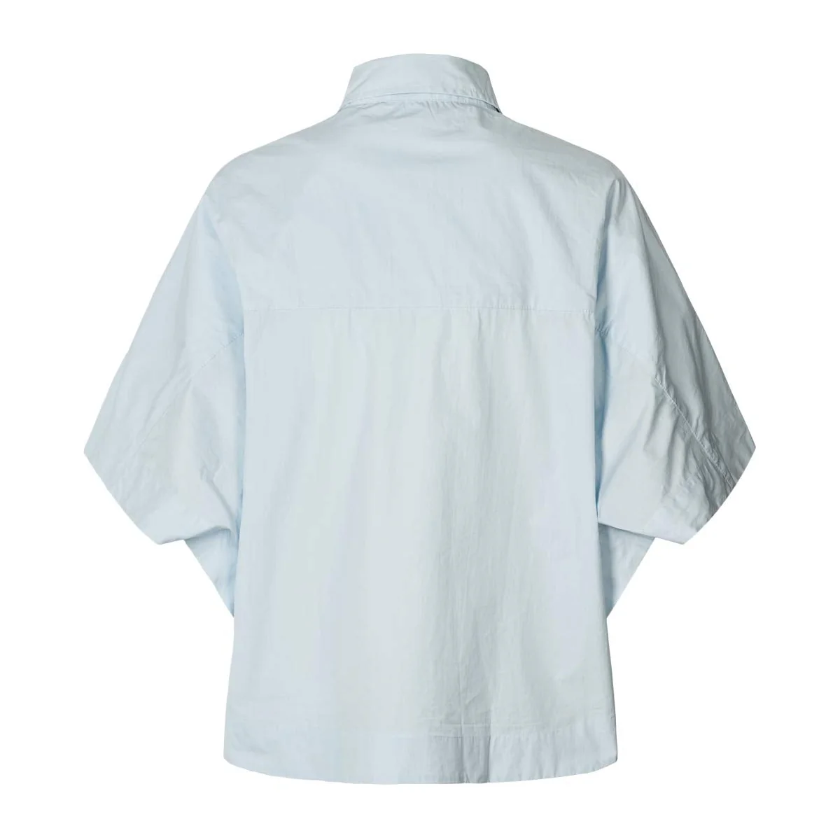 Berte Poplin Curved Hem skjorte - lyseblå - Image 2