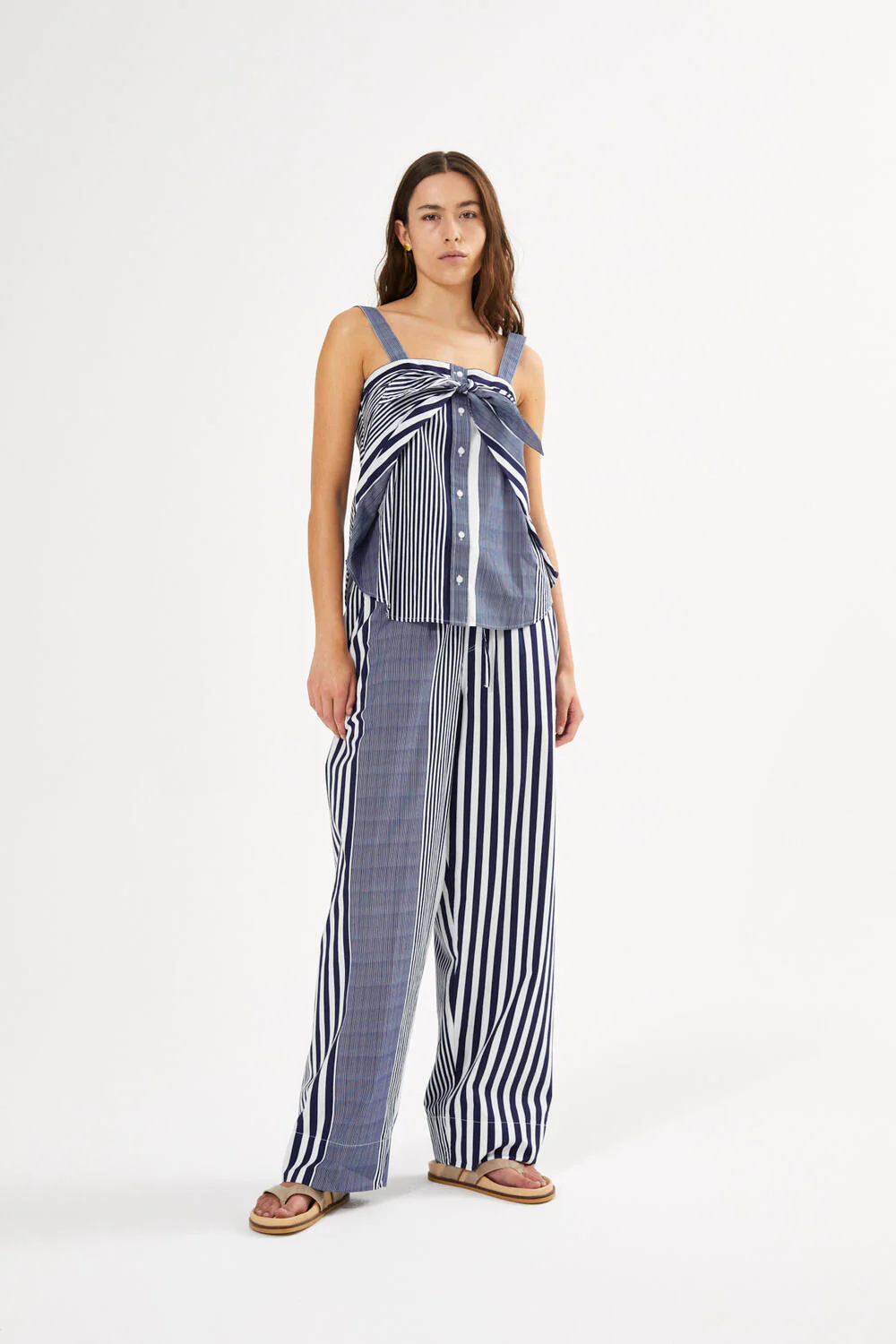 Bibs top - Navy stripe - Image 3