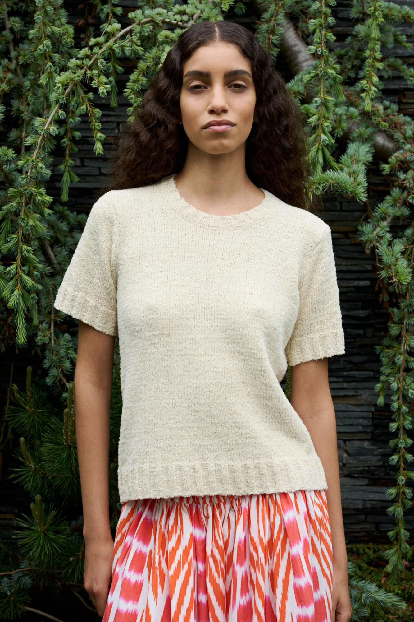 Elka Towelling kortærmet striktrøje - sand - Image 4