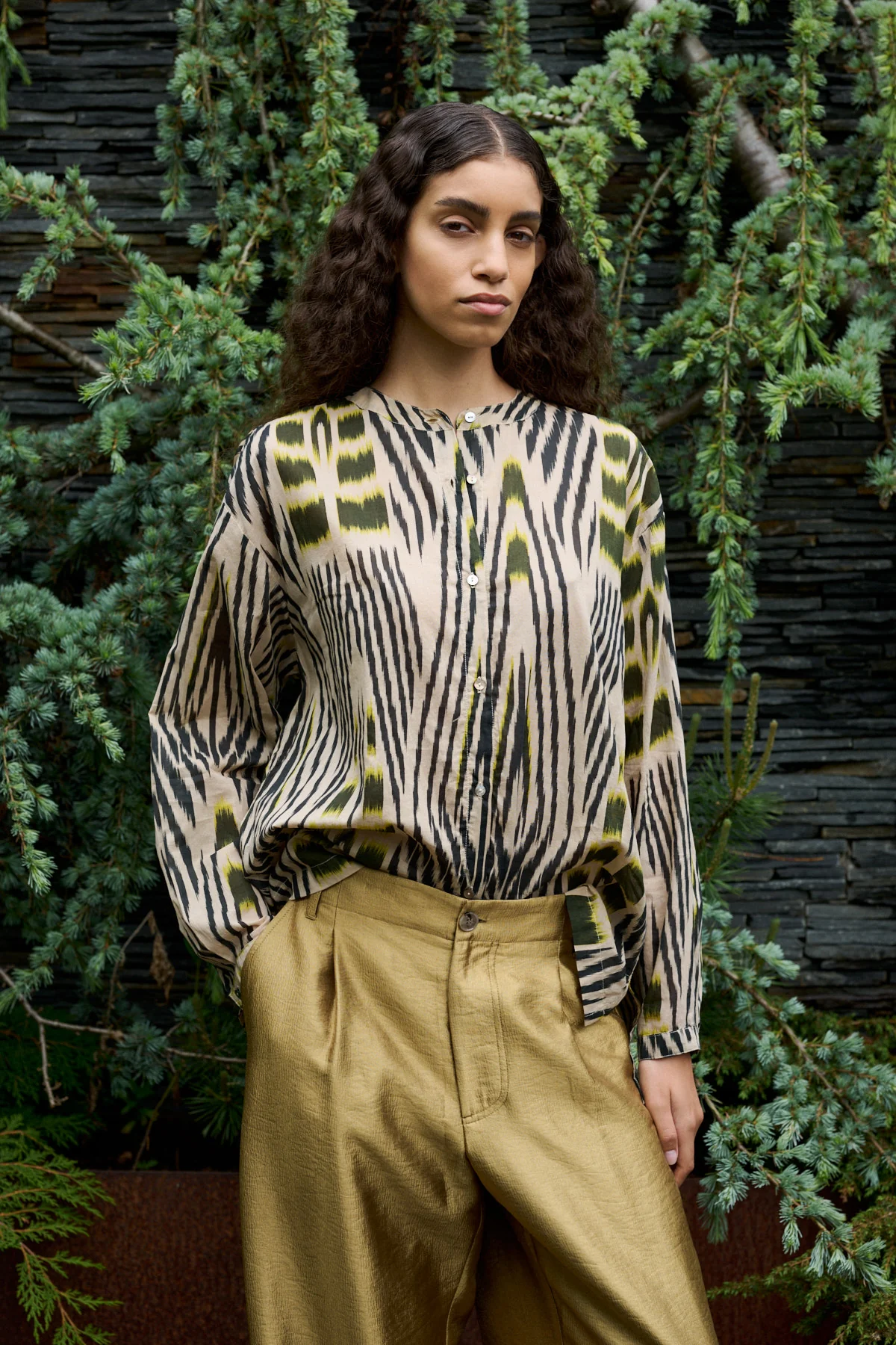 Sibyl Ikat Voile bluse - Forest Pink Sand - Image 10