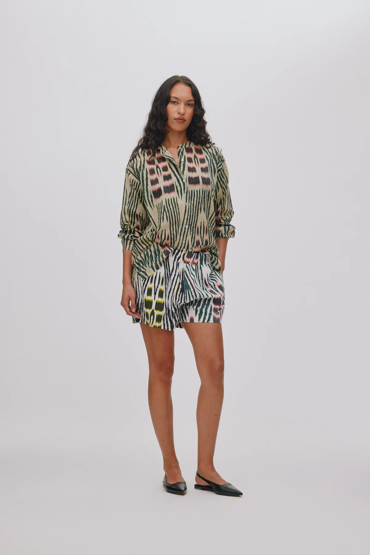 Sibyl Ikat Voile bluse - Forest Pink Sand - Image 4