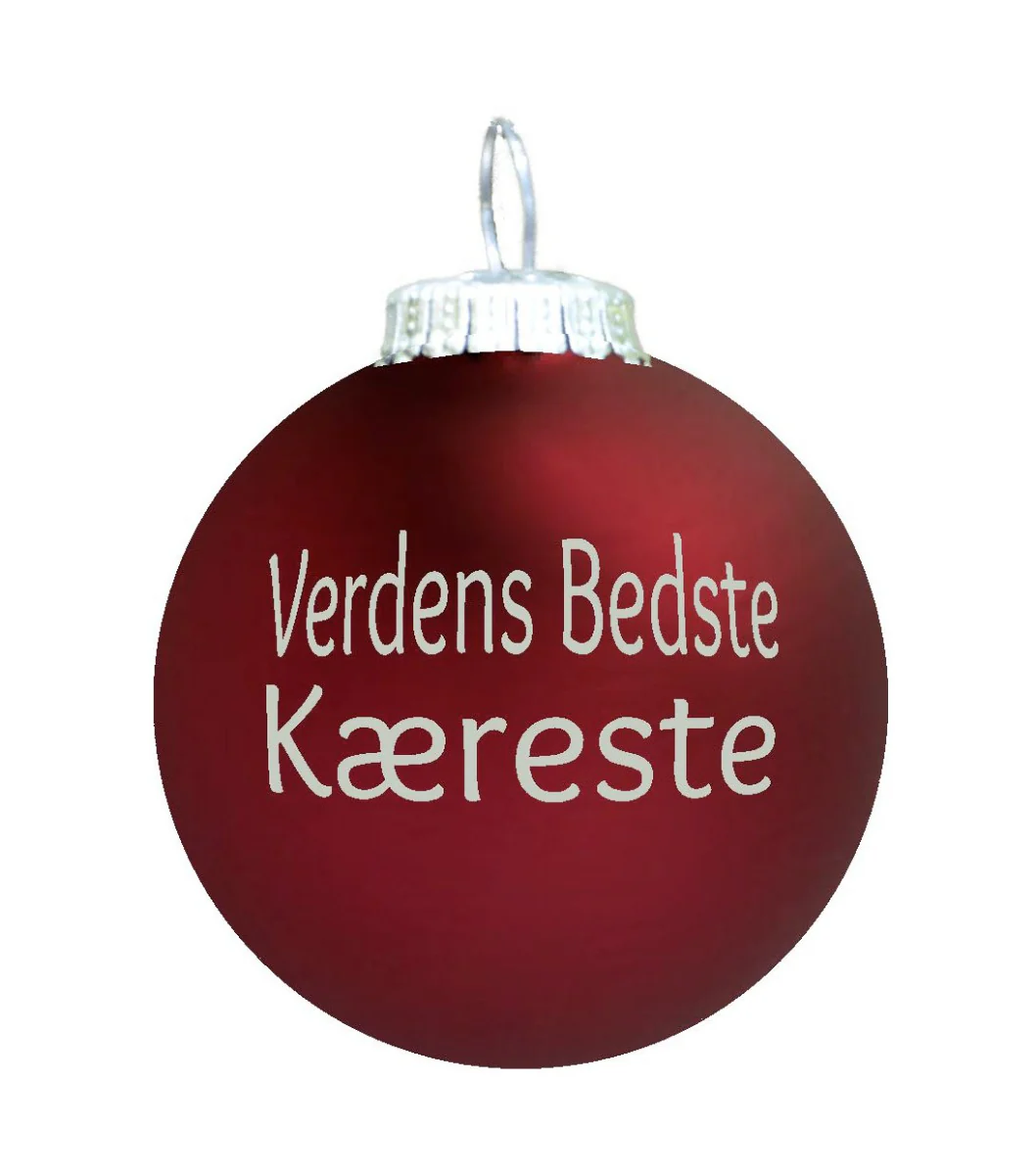 Verdens Bedste Kæreste julekugle - mørk rød