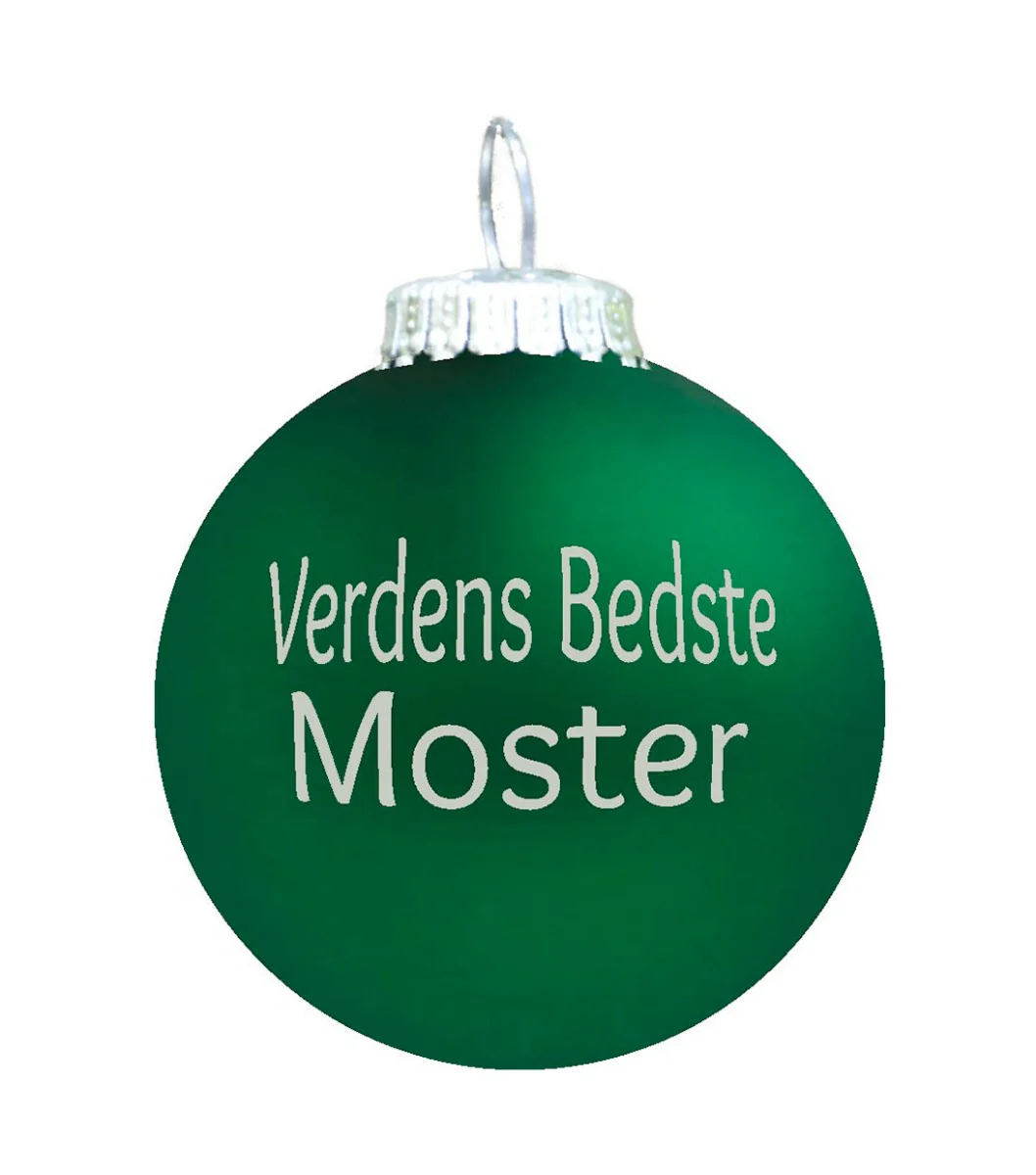 Verdens Bedste Moster julekugle - grøn mat
