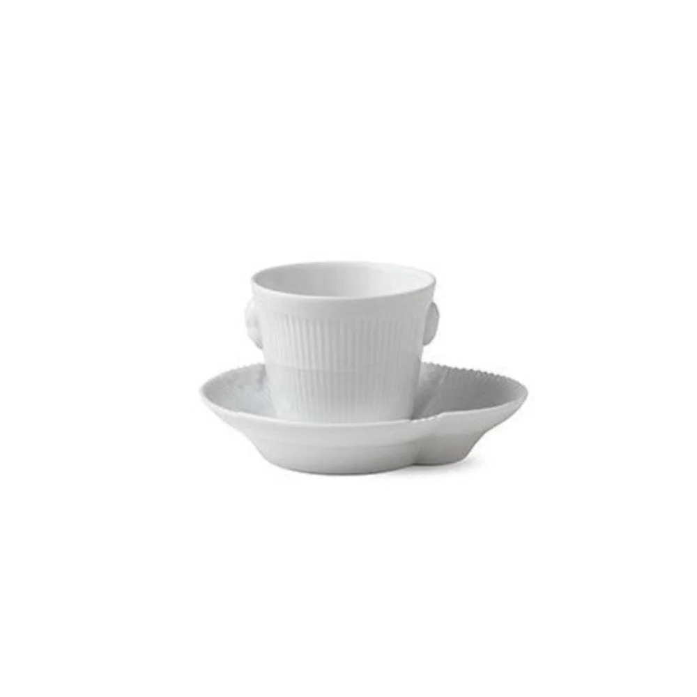 Hvid Elements espresso kop med underkop - 9 cl