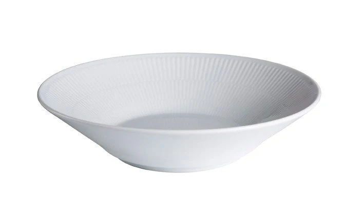 Hvid Riflet dyb tallerken - 24 cm. - Image 3