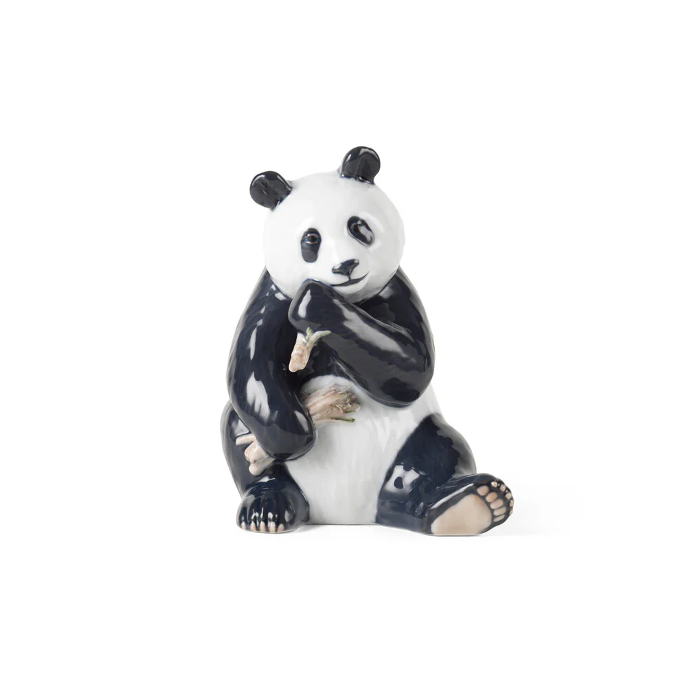 Spisende Panda figur - H18 cm.