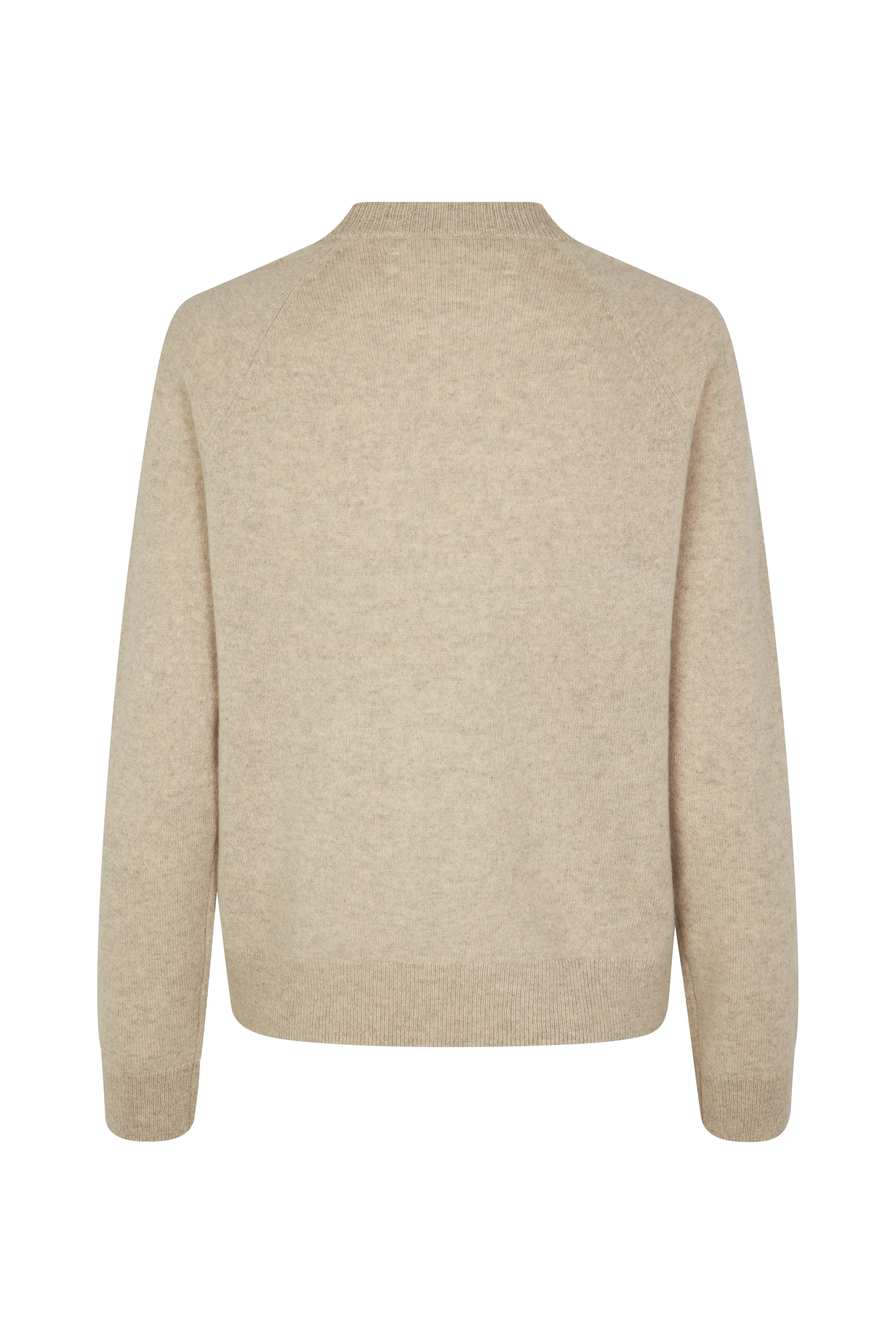 Boston o-neck striktrøje - Cream Mel - Image 4