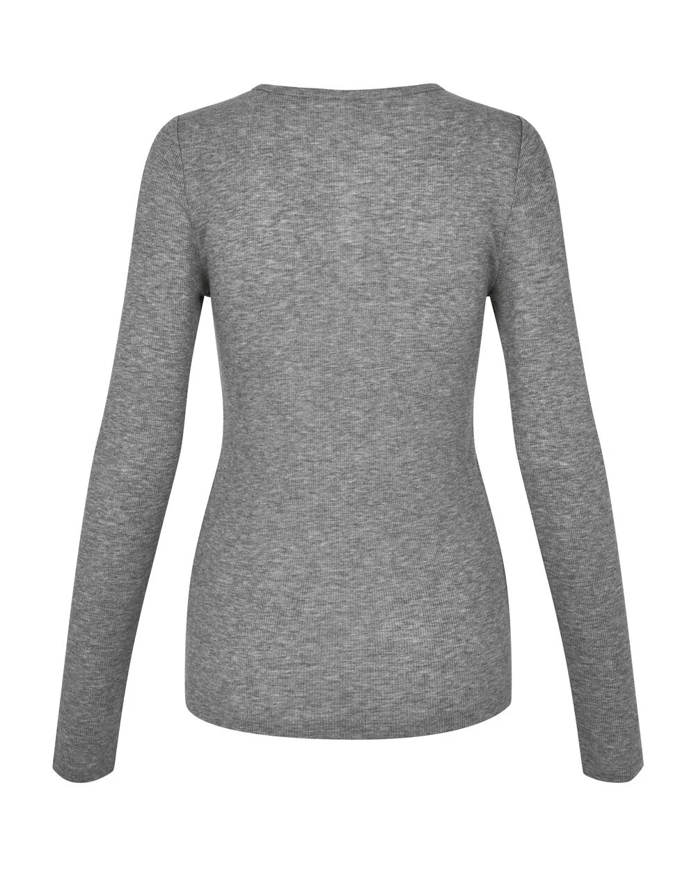 Sadodo langærmet t-shirt - Mid Grey Mel. - Image 4