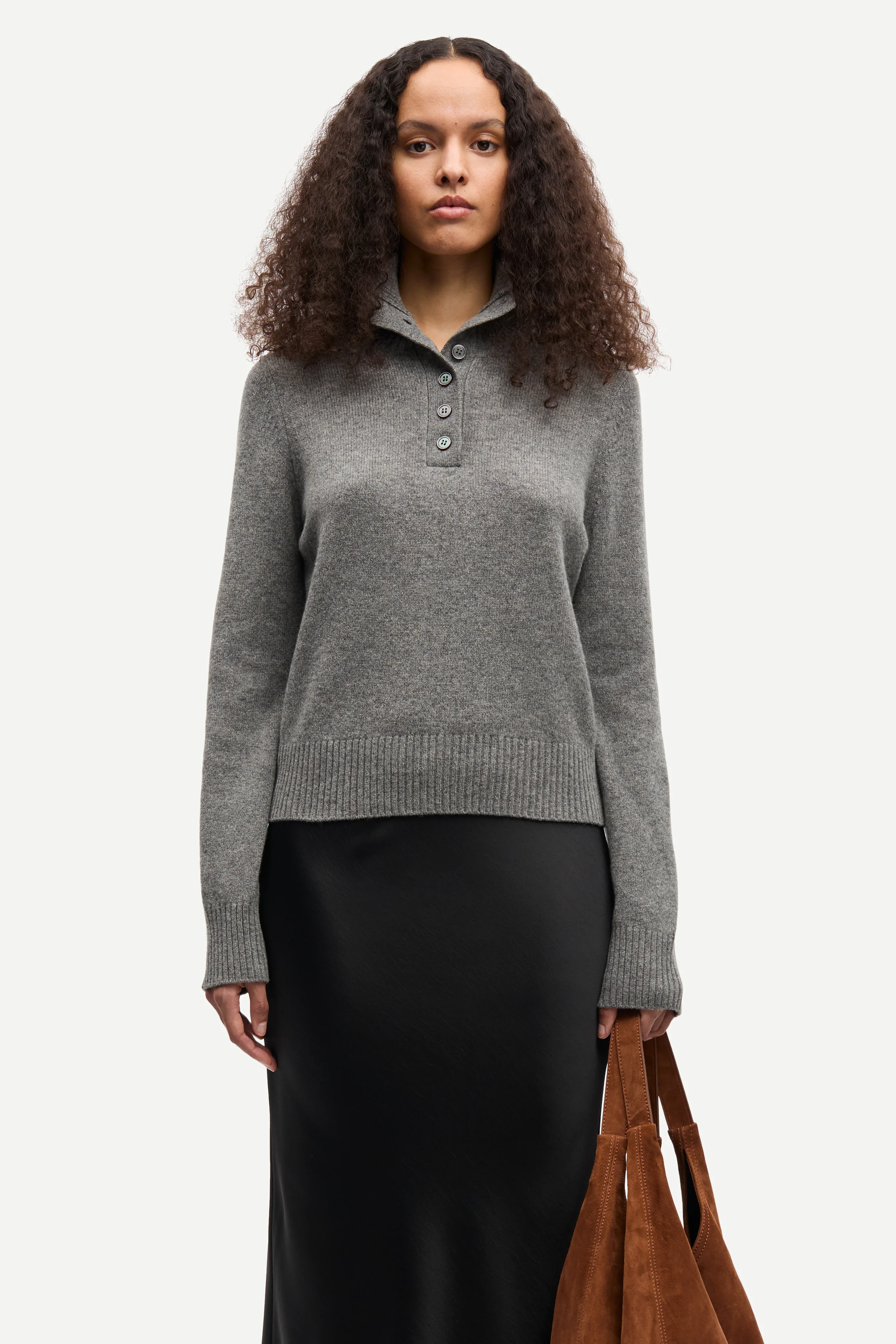 Saelif striktrøje - Dark Grey Mel.
