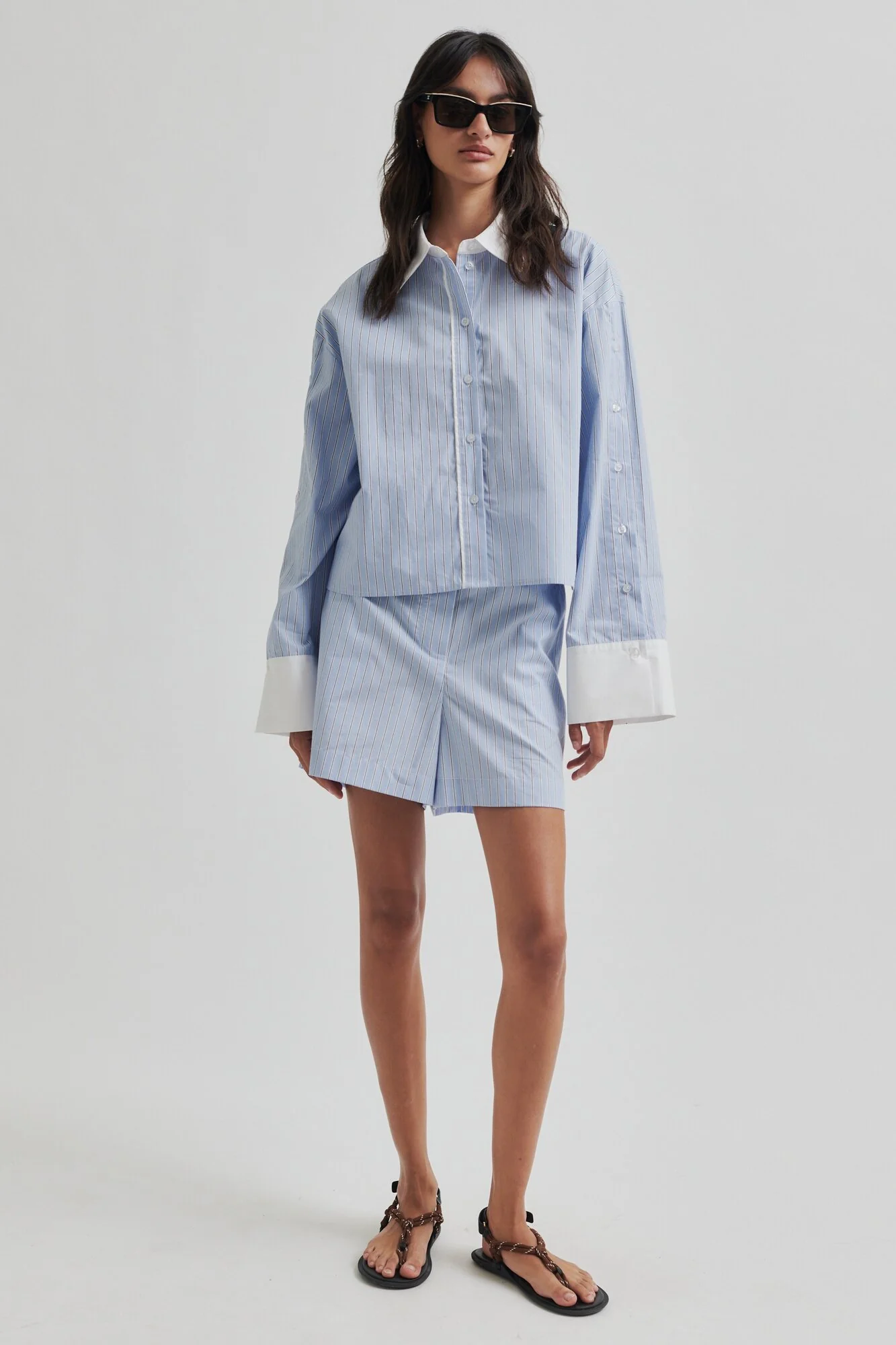 Alanis Shorts - Light Blue Stripe - Image 3