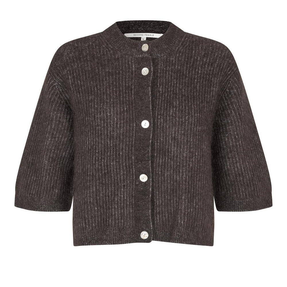 Andrea kortærmet cardigan - Chocolate Torte - Image 2