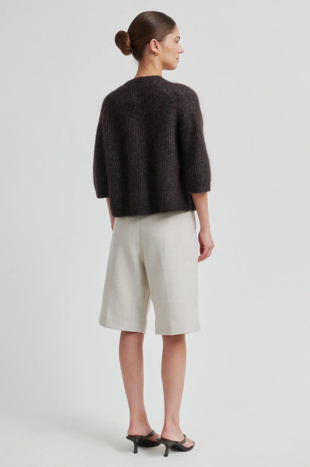 Andrea kortærmet cardigan - Chocolate Torte - Image 6