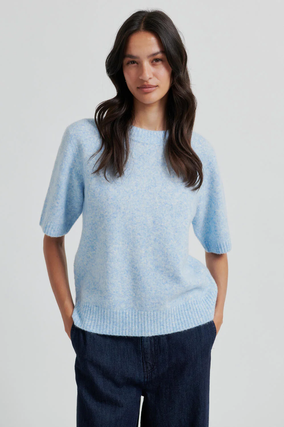Billa O-Neck striktrøje - Powder Blue - Image 5