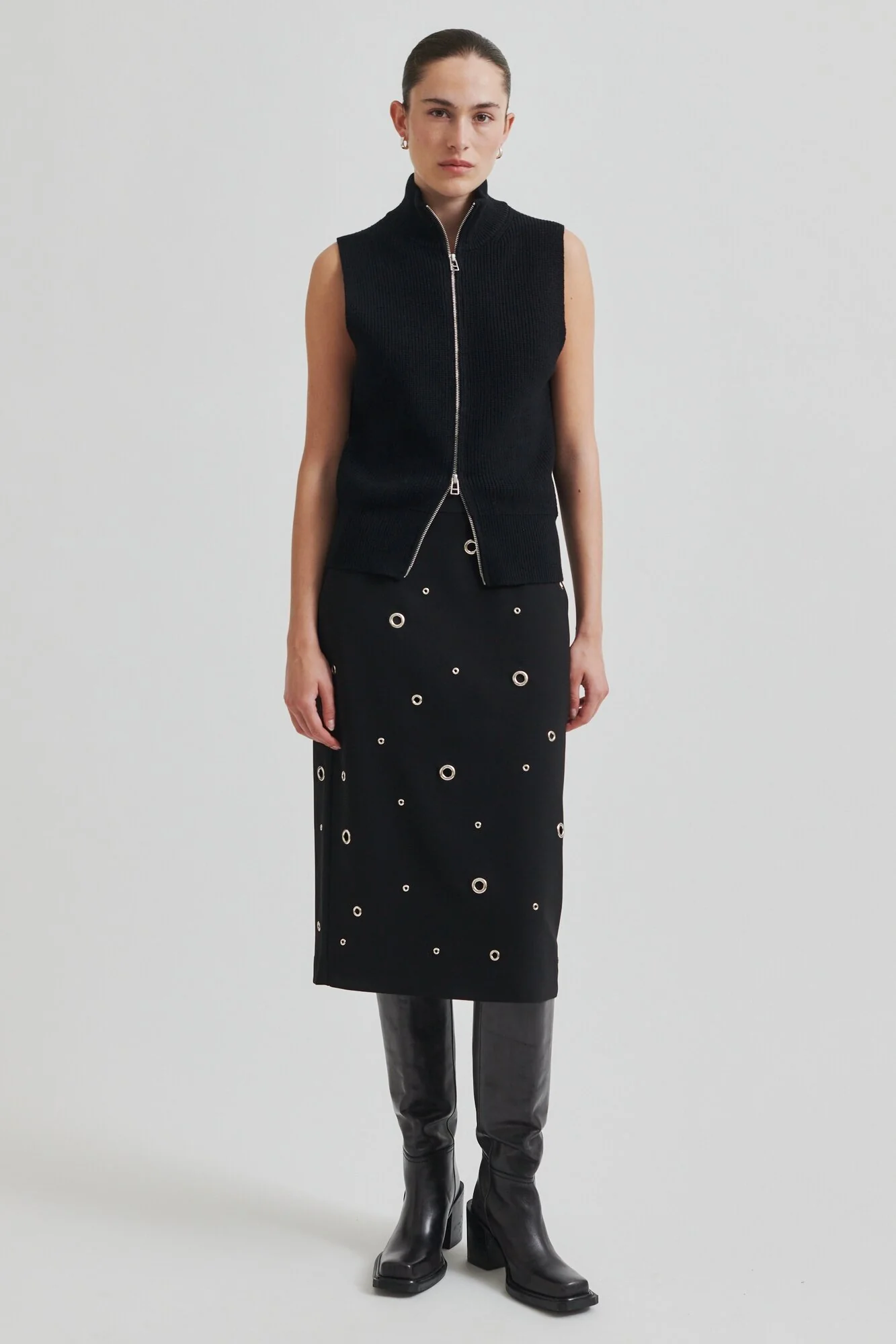 Eyla midi nederdel - sort - Image 6