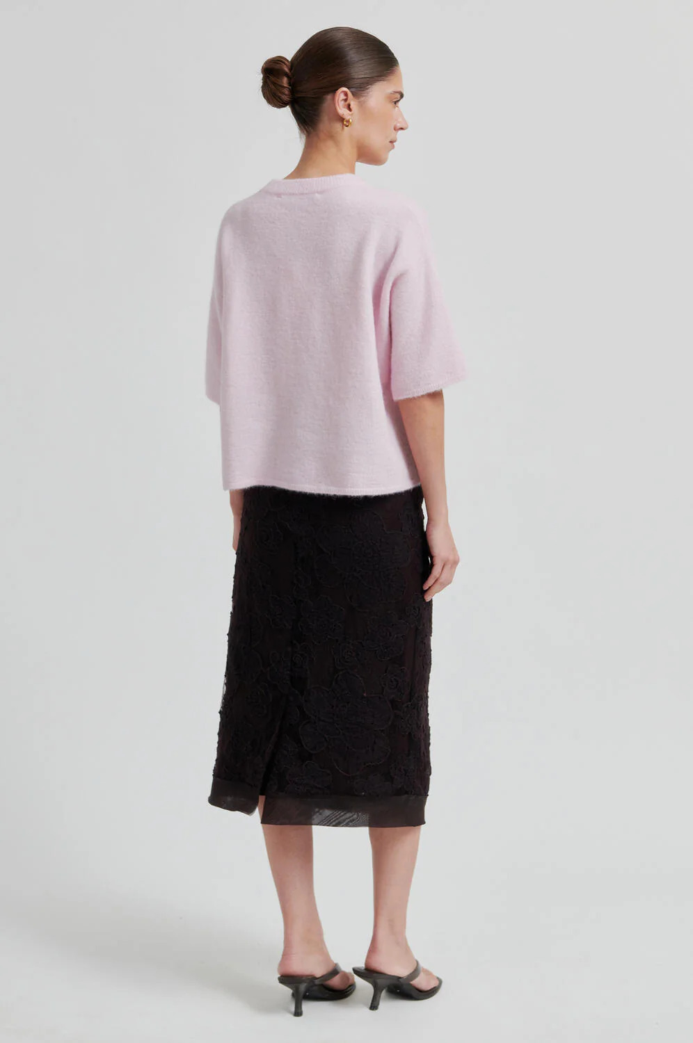Gabby O-Neck kortærmet striktrøje - Pale Lilac - Image 5