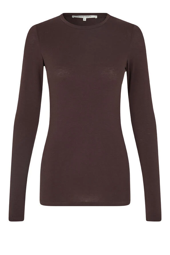 Matima O-Neck langærmet t-shirt - Chocolate Plum - Image 2