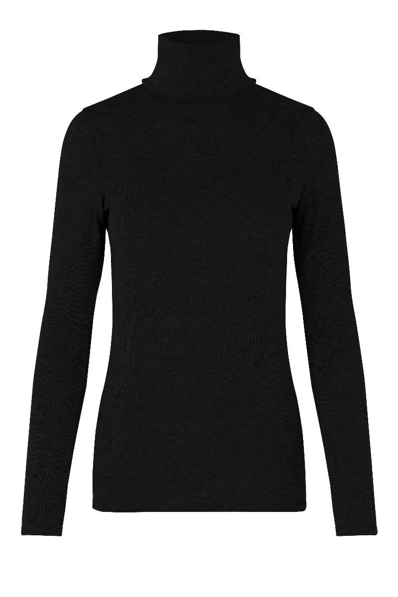 Matima T-Neck langærmet t-shirt - Sort - Image 2