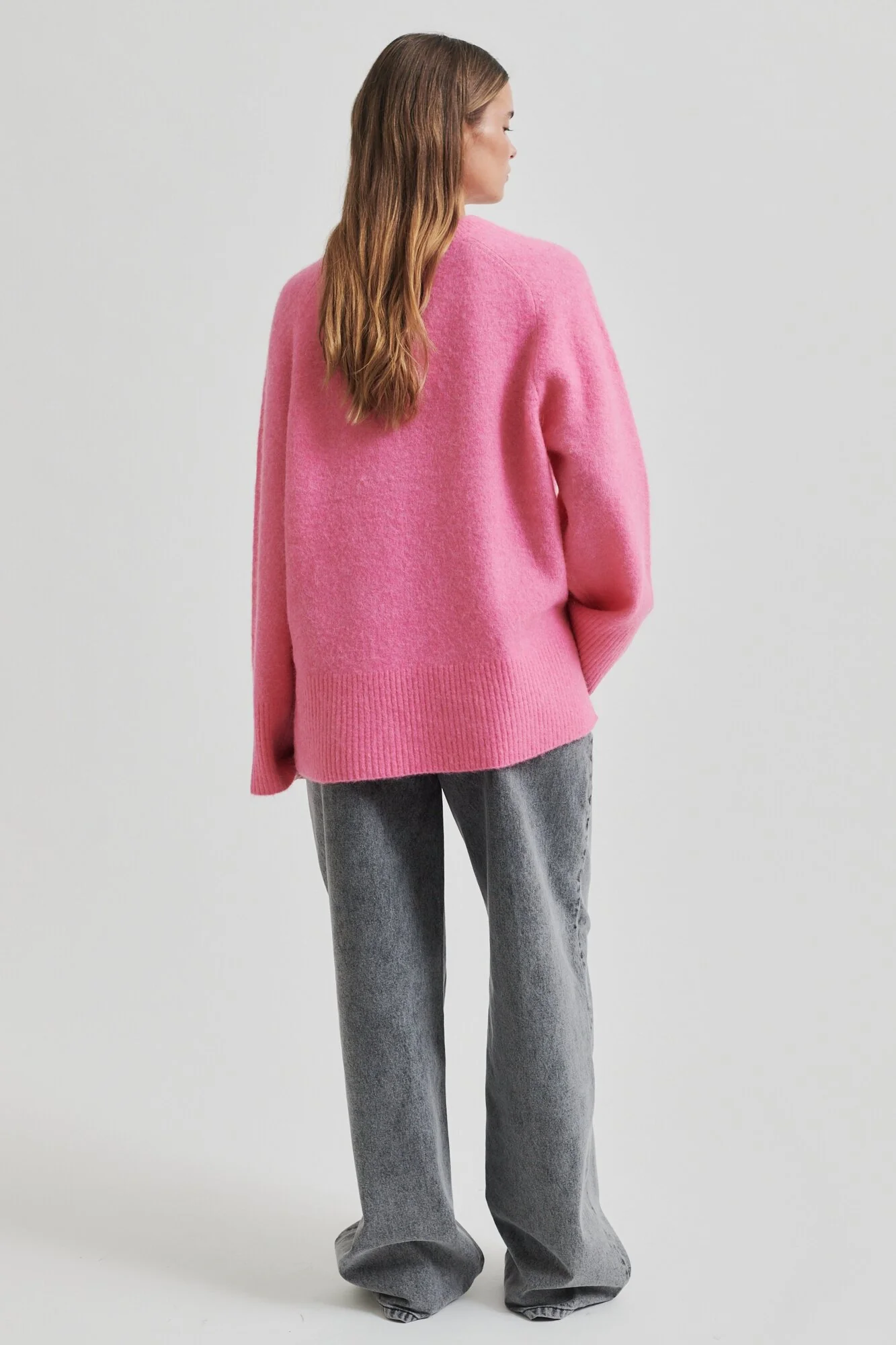 Roy Raglan O-Neck uldstriktrøje - Pink Cosmos - Image 6