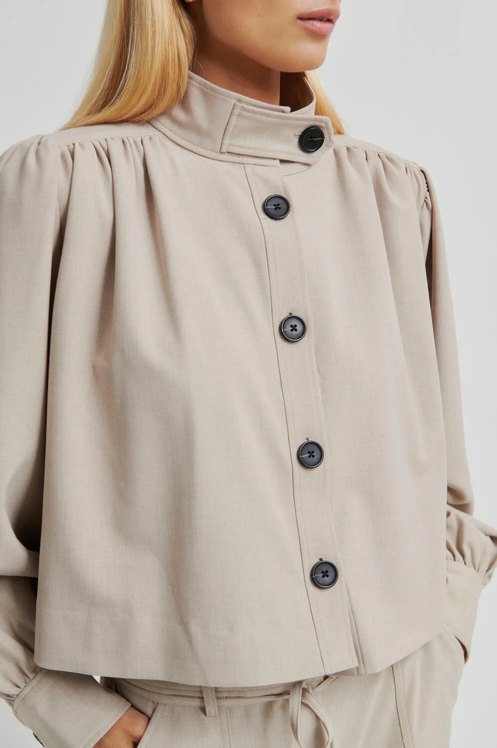 Zoie jakke - Light Beige Melange - Image 4