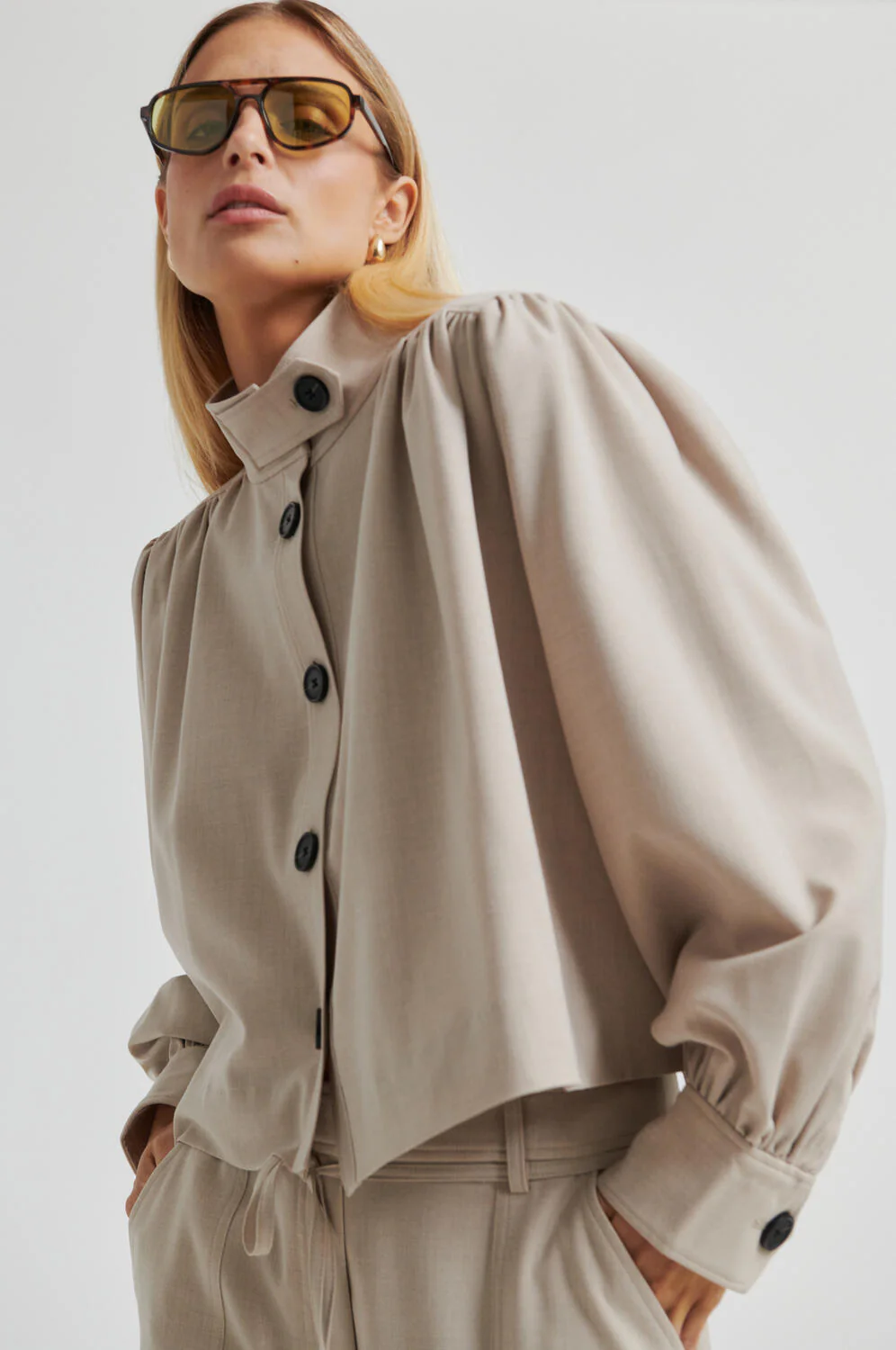 Zoie jakke - Light Beige Melange - Image 7