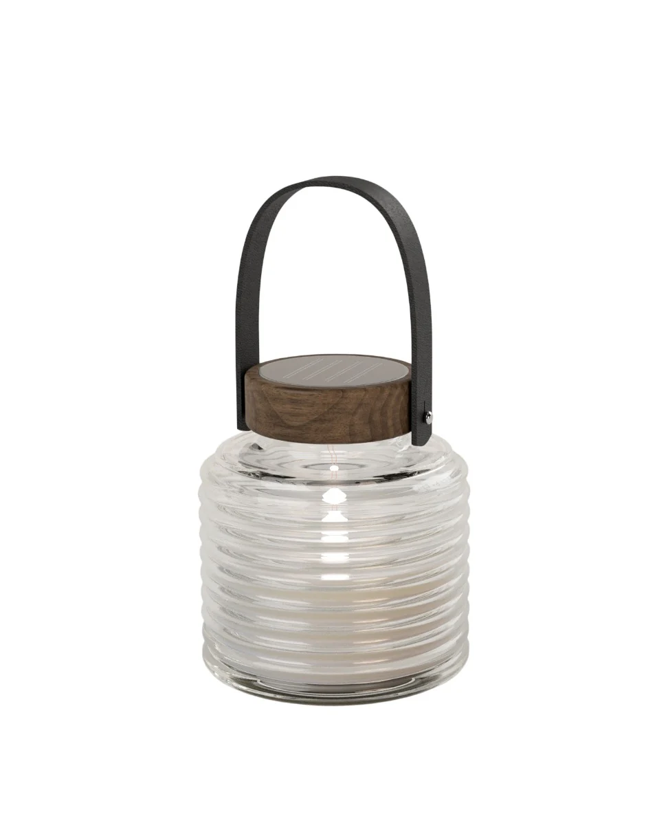 Aston Solar krukke, sort/brun - Ø14 cm.