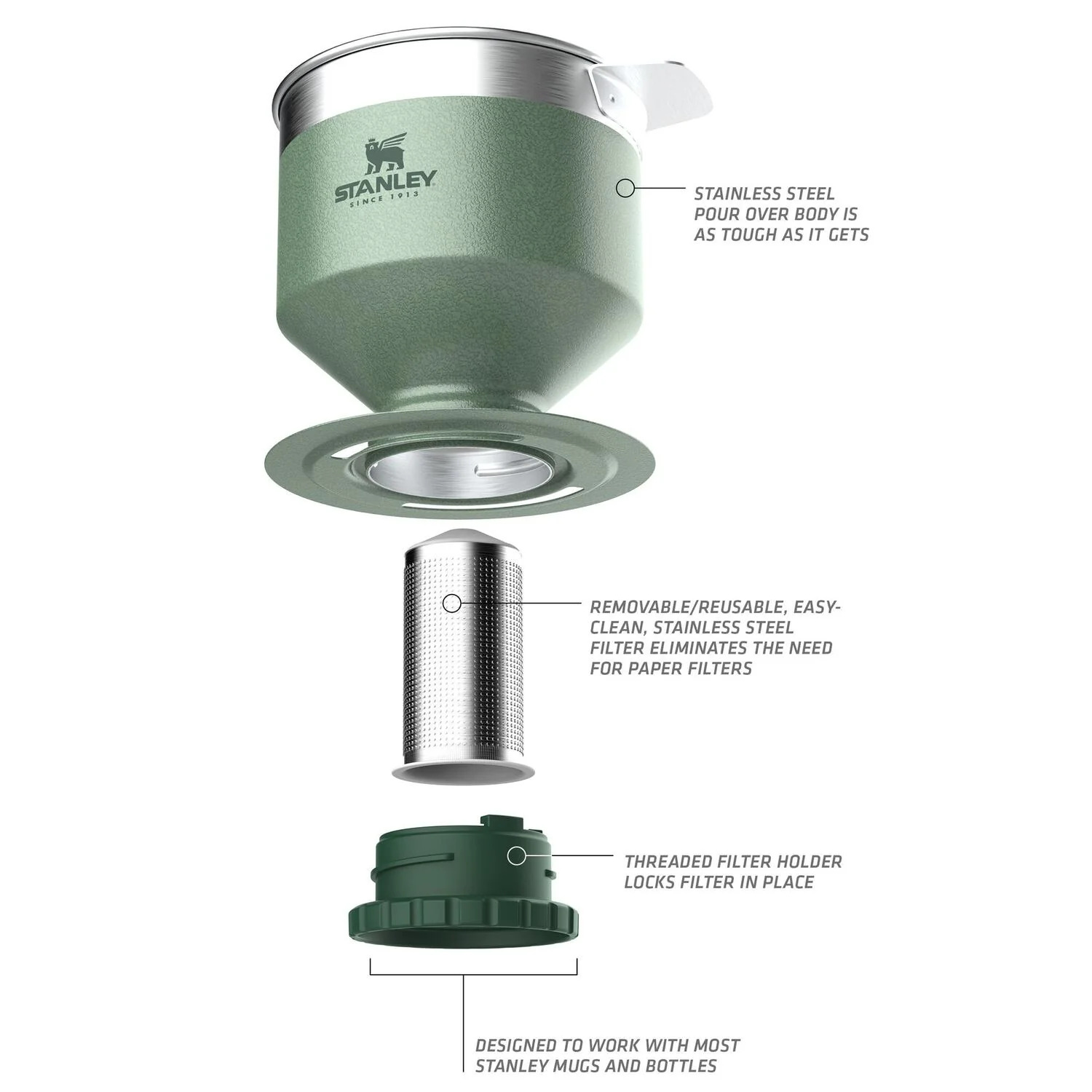 Perfect-Brew Pour Over, Hammertone Green - 0,59L - Image 4