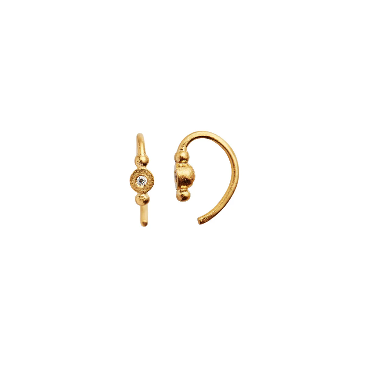 Petit Bon-bon White Zircon ørering - Forgyldt